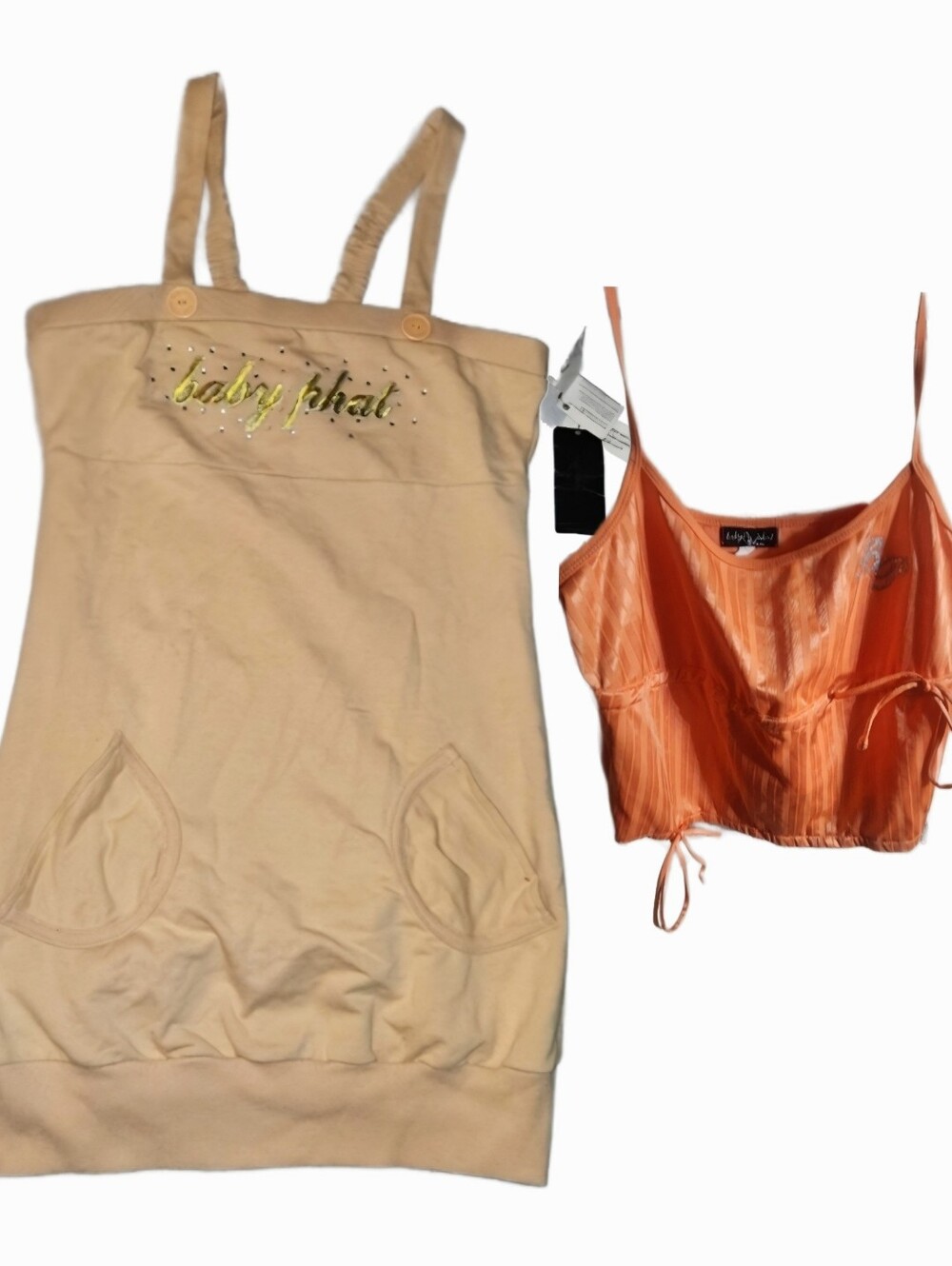 Baby Phat Beige Dress with Orange Satin Cami